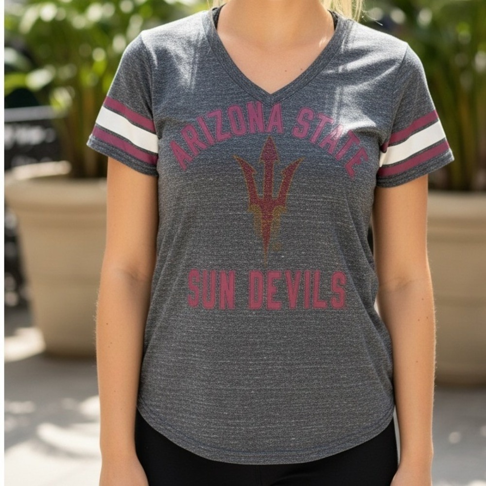 4Her by Carl Banks Arizona‎ State Sun Devils V-Neck T-Shirt Women's Medium